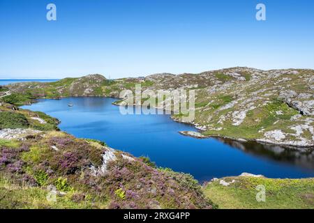 Blick über Loch Maiden in den Northwest Highlands, County Sutherland, Schottland, Vereinigtes Königreich Stockfoto
