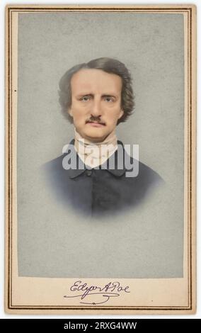 Edgar Allan Poe. Ca. 1860er Von Mathew Brady Studio. Silberfarbener Albumdruck Stockfoto