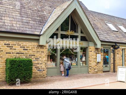 Schaufensterbummel im berühmten Betty's Cafe Tea Room Harlow Carr, Harrogate. Stockfoto