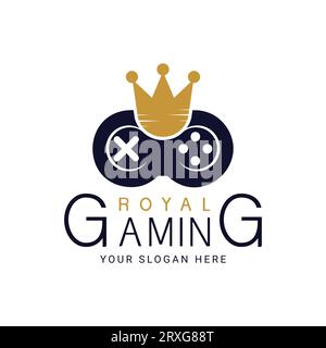 Royal Crown Gaming Logo Design Kids Gaming Logotype Game Remote Control Stock Vektor