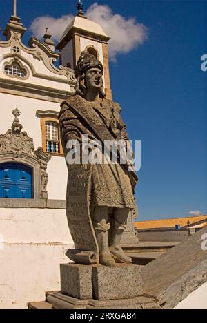 Statue des Propheten Baruch, Santuario Bom Jesus Matosinhos, vom Künstler Aleijadinho, Congonhas, Minas Gerais, Brasilien Stockfoto