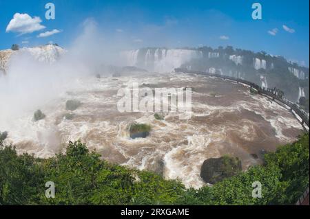 Iguacu Falls, Iguazu Falls, Iguacu Falls, Blick von der brasilianischen Seite, Misiones Province, Argentinien Stockfoto