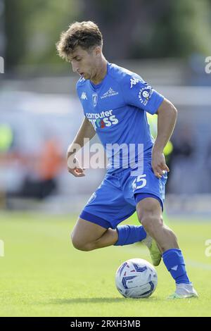 Empoli, Italien. September 2023. Der italienische Mittelfeldspieler Tommaso Baldanzi kontrolliert den Ball während des Fußballspiels der Serie A zwischen Empoli Football Club und Football Club Internazionale Milano im Carlo Castellani Stadion Empoli am 24. September 2023. Quelle: Unabhängige Fotoagentur/Alamy Live News Stockfoto