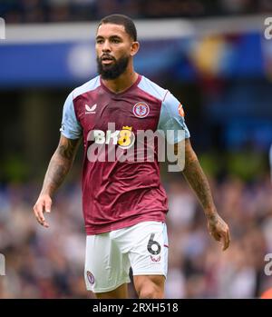 London, Großbritannien. September 2023 - Chelsea gegen Aston Villa - Premier League - Stamford Bridge. Douglas Luiz von Aston Villa während des Spiels gegen Chelsea. Bildnachweis: Mark Pain / Alamy Live News Stockfoto