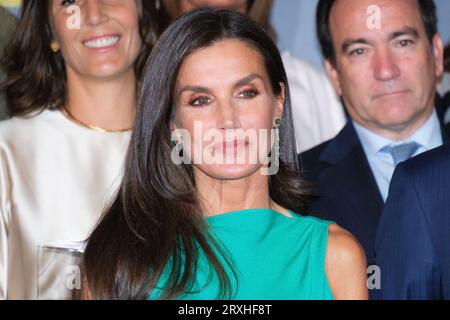 Madrid, Spanien. September 2023 25. Königin Letizia von Spanien nimmt am 25. September 2023 in Madrid an den „Retina Eco“ Awards auf der Real Fabrica de Tapices Teil. (Foto: Oscar Gonzalez/SIPA USA) (Foto: Oscar Gonzalez/SIPA USA) Credit: SIPA USA/Alamy Live News Stockfoto