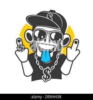 Street-Art-Künstler. Schädel in einer Schutzmaske und Farbspritzdose. Tattoostil-Illustration. Das Symbol der Untergrundkultur. Stock Vektor