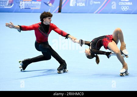 Anna SERAFINI & Manuel CIONI (ITA), während der Juniorenpaare, langes Programm, bei den künstlerischen Skating-Weltmeisterschaften Ibagu-Tolima 2023, im Parque Deportivo Municipal, am 24. September 2023 in Ibagu, Kolumbien. Quelle: Raniero Corbelletti/AFLO/Alamy Live News Stockfoto