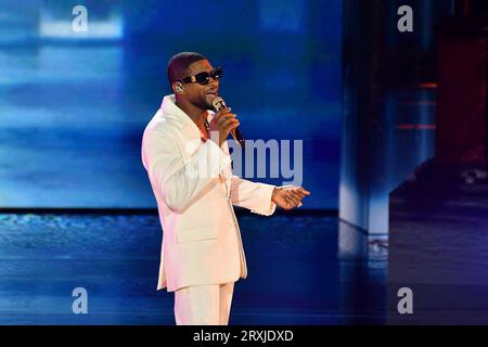 Paris, Frankreich. September 2023 25. Am 25. September 2023 gastiert Userin in der Pariser Konzerthalle La seine Musicale. Foto von Christophe Meng/ABACAPRESS.COM Credit: Abaca Press/Alamy Live News Credit: Abaca Press/Alamy Live News Stockfoto