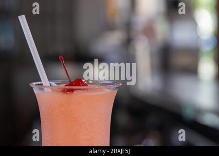 Erdbeere Daiquiri Drink aus nächster Nähe Stockfoto