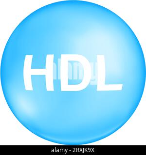 HDL-Cholesterintyp. Gute Cholesterin. Lipoprotein-Symbol mit hoher Dichte isoliert auf weißem Hintergrund. Medizinisches Infografisches Element. Vektorillustration. Stock Vektor