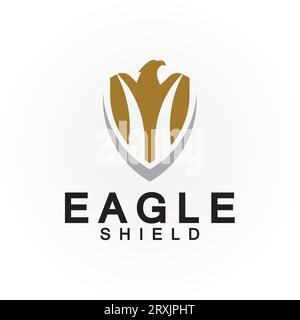 Eagle Shield-Logo-Design, Falkkopf Vektor Emblem Logo-Element, Vogel, Falken Emblem Vektor-Symbol Stock Vektor