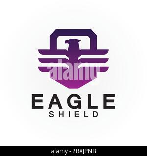Eagle Shield-Logo-Design, Falkkopf Vektor Emblem Logo-Element, Vogel, Falken Emblem Vektor-Symbol Stock Vektor