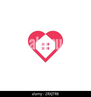 Logodesign Für Zuhause. Real Estate Heart Logo Stock Vektor