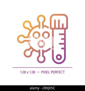 2D Simple Thin Line Gradient Virus mit Röhrensymbol Stock Vektor