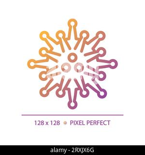2D einfaches dünnes Linien-Gradienten-Influenzavirus-Symbol Stock Vektor