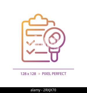 Symbol für 2D Simple Thin Line Gradient Medical Prescription Stock Vektor