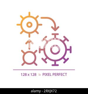 Symbol für das Bakterienwachstum in 2D mit dünnem Linien-Gradienten Stock Vektor