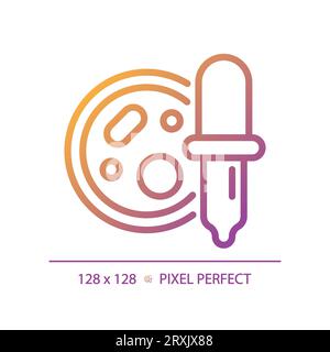 2D einfache dünne Linie Gradienten Bakterien mit Tropfer Symbol Stock Vektor