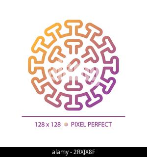 2D-Symbol für einfache dünne Linien mit Gradienten-Rotavirus Stock Vektor