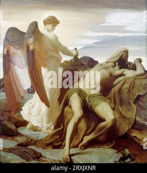 Frederic Leighton, Elijah in der Wildnis, Gemälde in Öl auf Leinwand, 1877-1878 Stockfoto