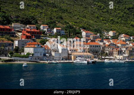 Vis Insel kroatien Blick von der Fähre Passagier, die Split und Vis verbindet Stockfoto