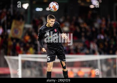 Farum, Dänemark. September 2023 25. Ahmed Iljazovski (15) von Hvidovre, WENN er während des 3F Superliga-Spiels zwischen FC Nordsjaelland und Hvidovre gesehen WIRD, WENN er rechts zum Dream Park in Farum ist. (Foto: Gonzales Photo/Alamy Live News Stockfoto