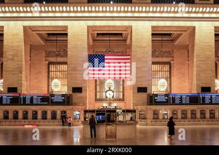 Architektonische Details der Haupthalle, der Haupthalle des Grand Central Terminals, einem Bahnhof in Midtown Manhattan, New York City. Stockfoto