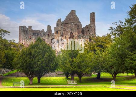 Dirleton Castle in East Lothian, Schottland Stockfoto