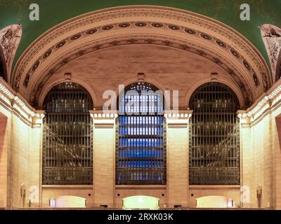 Architektonische Details der Haupthalle, der Haupthalle des Grand Central Terminals, einem Bahnhof in Midtown Manhattan, New York City. Stockfoto