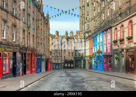 Victoria Street in Edinburgh, Schottland Stockfoto