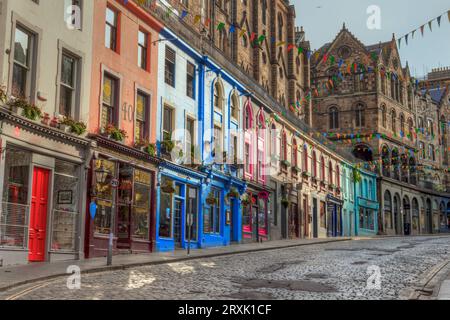 Victoria Street in Edinburgh, Schottland Stockfoto