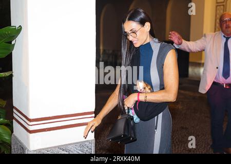 Mailand, Italien. September 2023. Demi Moore wird während der Mailänder Fashion Week Womenswear Frühjahr/Sommer 2024 am 20. September 2023 in Mailand, Italien (Foto: Alessandro Bremec/NurPhoto) gesehen Credit: NurPhoto SRL/Alamy Live News Stockfoto