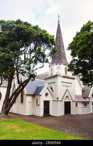 Die historische Old St Paul's Cathedral im Stil der Holzgotik ist ein Wahrzeichen der Stadt und Veranstaltungsort in Wellington, Nordinsel Neuseelands Stockfoto