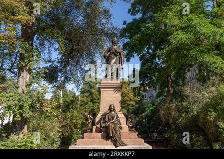 Das Mendelssohn-Denkmal in Leipzig, Sachsen, Deutschland | Mendelssohn-Denkmal in Leipzig, Sachsen, Deutschland Stockfoto