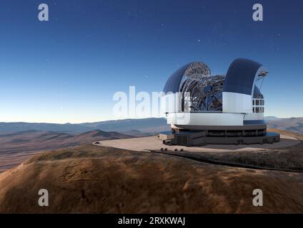 Concept Artwork des European Extremely Large Telescope in Chile Stockfoto