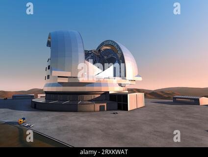 Concept Artwork des European Extremely Large Telescope in Chile Stockfoto