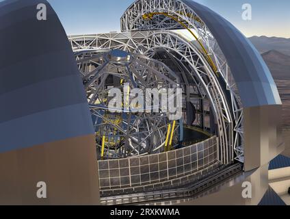 Concept Artwork des European Extremely Large Telescope in Chile Stockfoto