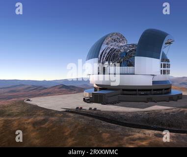 Concept Artwork des European Extremely Large Telescope in Chile Stockfoto