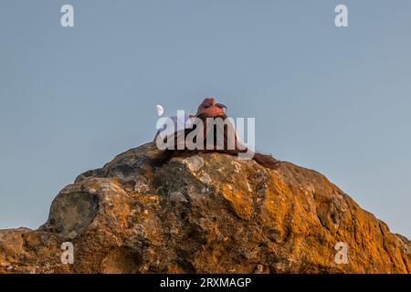 Kaleköy, früher Kastro genannt, ist ein Ort, der seit der Antike bewohnt ist. Das Dorf, auf einem Hügel erbaut, wurde zum Stadtbezirk erklärt Stockfoto