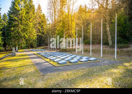 Denkmal für die Opfer des KZ im Bereich des ehemaligen KZ AL Reichenau. Es wurde im März 1944 als Zweigstelle des polnischen Konzentrationslagers Gross-Rosen gegründet. Rynovice, Jablonec nad Nisou, Tschechische Republik Stockfoto