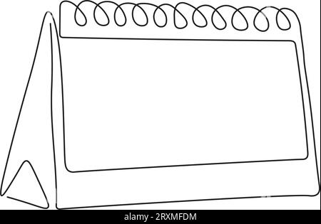 Loseblatt-Kalender mit fortlaufender Linienzeichnung. Organisatorkonzept. Schaltjahr. Vektorillustration Stock Vektor