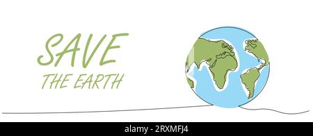 Eine durchgehende Linienzeichnung der Erdkugel.Weltkarte Doodle-Linienzeichnung. Handgezeichnetes Symbol für Erdkarte. Isoliert auf weißem Hintergrund. Vektor illustrat Stock Vektor