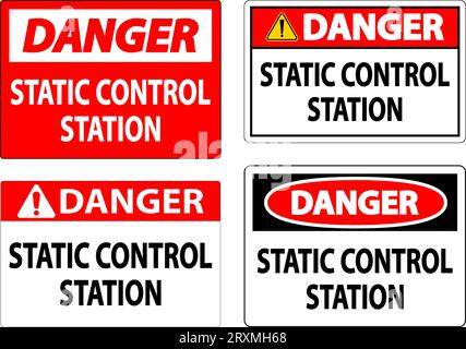 Gefahrenschild Statische Kontrollstation Stock Vektor