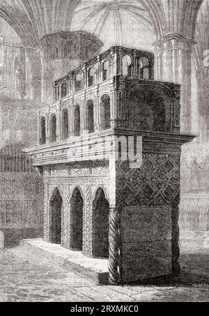 Der Schrein von König Eduard dem Bekenner, Westminster Abbey, London, England. Aus Cassell's Illustrated History of England, veröffentlicht 1857. Stockfoto