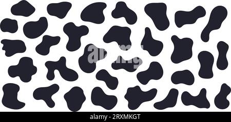 Amöbenblob, organische abstrakte Form. Set aus fließend amorphen Formen, fließend fleckig schwarz-weiß Silhouette Kollektion. Stock Vektor