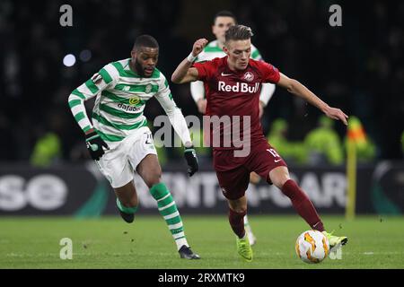 Während des UEFA Europa League-Spiels zwischen Celtic und Red Bull Salzburg im Celtic Park, Parkhead, Glasgow am Donnerstag, den 13. Dezember 2018. (Credit: Mark Fletcher | MI News & Sport Ltd) ©MI News & Sport Ltd Tel: +44 7752 571576 E-Mail: markf@mediaimage.co.uk Adresse: 1 Victoria Grove, Stockton on Tees, TS19 7EL Stockfoto