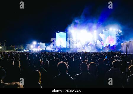 Mailand, Italien. September 2023. Salmo tritt live beim Marrageddon Festival im Ippodromo SNAI La Maura am 23. September 2023 in Mailand auf (Foto: Alessandro Bremec/NurPhoto) Credit: NurPhoto SRL/Alamy Live News Stockfoto