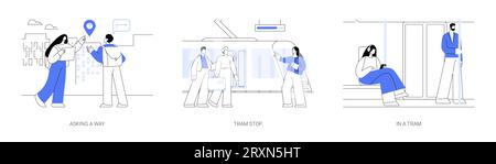 Abstrakte Vektorgrafiken der Stadtbahn. Stock Vektor