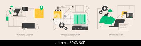 Storage Automation abstrakte Konzept Vektor Illustrationen. Stock Vektor