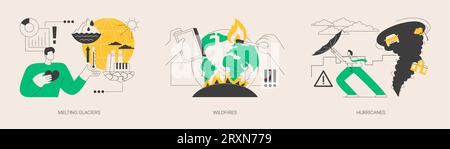 Natürliche Katastrophe abstraktes Konzept Vektor Illustrationen. Stock Vektor